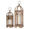 Glitzhome® Farmhouse Natural Wooden Church Window Frame Lanterns, 2ct.